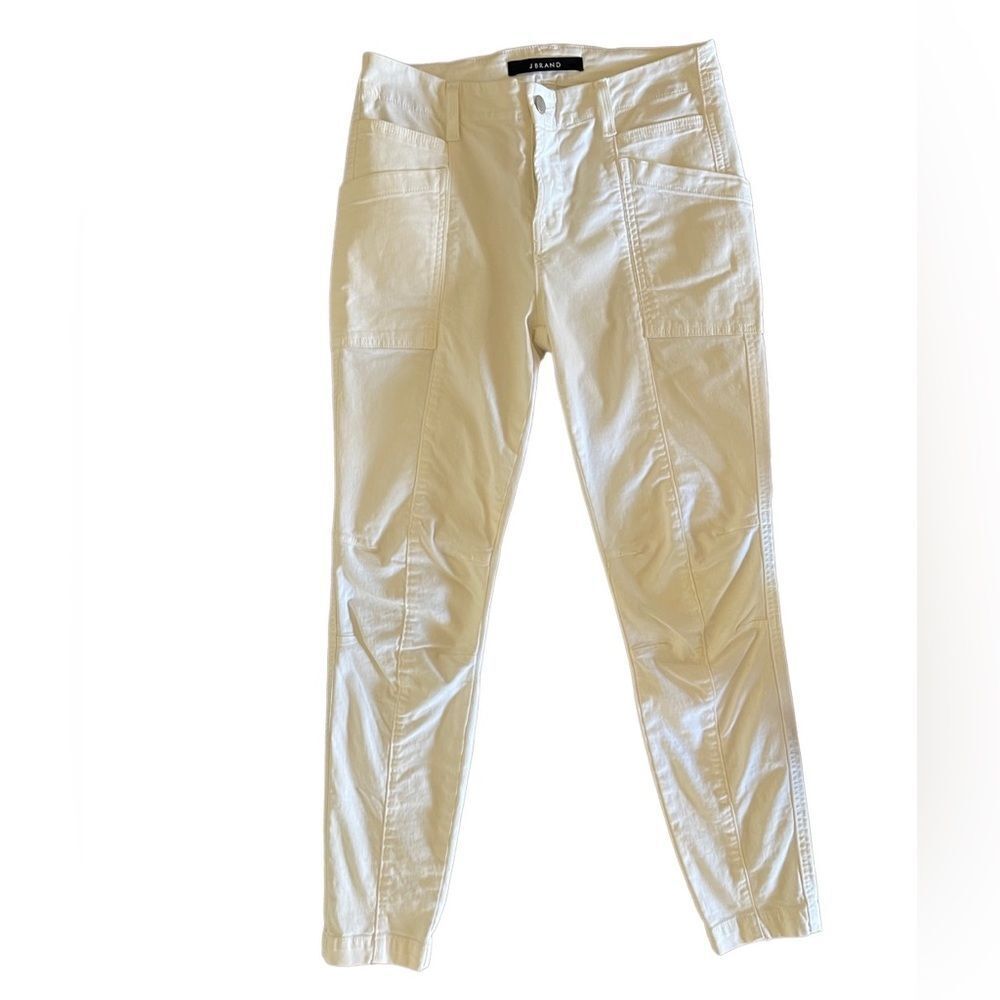 J Brand Byrnes ivoryโ white Pantsโwith front & back pockets zipper on hem sz 26
